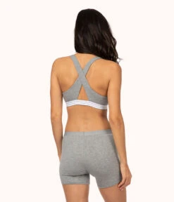 The Boy Short Kit: Heather Gray/Jet Black -LuxeIntimates Store 3 on model front2 boy short kit multi 69367c56 bc6d 4786 b146 5741b0a94008