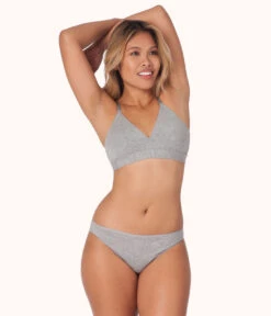 The Cotton Thong Kit: Heather Gray/Jet Black/Mini Stripe -LuxeIntimates Store 3 on model front2 cotton thong kit multi 4f2fa20f b1ac 4ecb aec0 8e7a34d031f6
