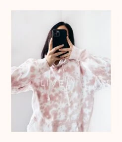 The Tie Dye Hoodie: Pink/White -LuxeIntimates Store 3 on model ugc front2 tie dye hoodie multi 7cda57c1 1869 4d81 bf0c bb3cc28806ba