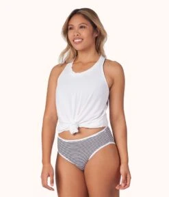 The Cotton Brief Bundle: Heather Gray/Jet Black/Black/White Mini Stripe -LuxeIntimates Store 3 product flat front2 cotton brief bundle multi 1b6ba0c1 b36c 414a b13c 547709a7ef94