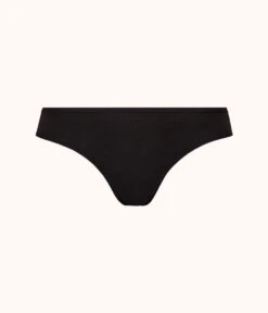 The Cotton Thong 5-Pack: Jet Black/Heather Gray -LuxeIntimates Store 3 product flat front2 cotton thong 5 pack jet black