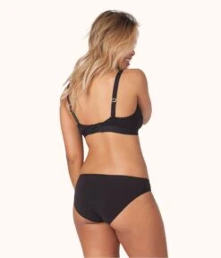 The Cotton Bikini 5-Pack: Jet Black -LuxeIntimates Store 4 on model back cotton bikini 5 pack jet black