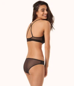 The No-Wire Push-Up Trio: Toasted Almond/Jet Black/Smoke 9 The No-Wire Push-Up Trio: Toasted Almond/Jet Black/Smoke -LuxeIntimates Store 4 on model back no wire push up trio multi