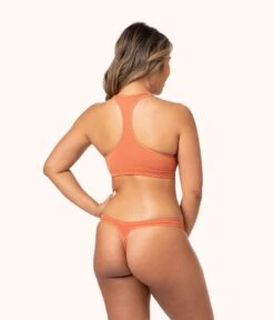 The Seamless Racerback Bralette Trio: Terracotta/Jet Black/Toasted Almond 9 The Seamless Racerback Bralette Trio: Terracotta/Jet Black/Toasted Almond -LuxeIntimates Store 4 on model back seamless racerback bralette trio multi 3caa8808 287e 4431 9677 086980ba1be9