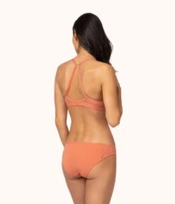 The Lace No-Wire Push-Up: Terracotta -LuxeIntimates Store 4 on model back1 lace no wire push up terracotta 61aebeca a931 48bd a33b 91f9b28a2a97
