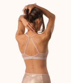 The Metallic Palm No-Wire Push-Up: Orchid/Metallic Palm Print -LuxeIntimates Store 4 on model back1 metallic palm nwpu orchid foil 06b3c6e3 f825 4a51 9180 ec7a327a5d9f