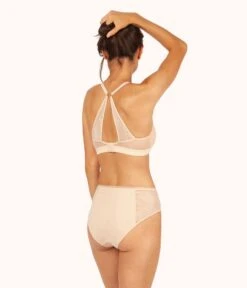 The Smooth Lace T-Shirt Bra: Toasted Almond 12 The Smooth Lace T-Shirt Bra: Toasted Almond -LuxeIntimates Store 4 on model back1 smooth lace t shirt bra toasted almond 1266a7c1 e46c 4ac2 bb59 72d6cab520ef