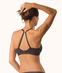 The Spacer Balconette Bra Bundle: Toasted Almond/Jet Black -LuxeIntimates Store 4 on model back1 spacer tshirt bra jet black c61b5863 995c 4503 be12 ffa79c809d8d