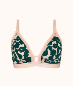The Busty Bralette - Print: Retro Blooms -LuxeIntimates Store 4 on model front busty bralette retro bloom
