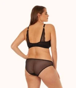 The Mesh Back Bikini Bundle - Print: Toasted Almond/Jet Black/Painted Polka -LuxeIntimates Store 4 on model front mesh back bikini bundle painted polka ce9b7a39 5573 40f8 a61e 8f5d415dbb58