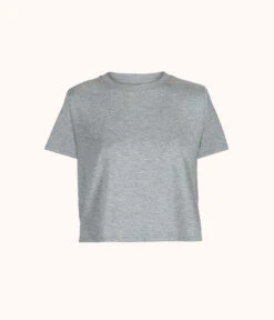The All-Day Classic Tee: Heather Grey -LuxeIntimates Store 4 product flat front all day classic tee heather gray