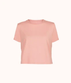 The All-Day Classic Tee: Shell Pink -LuxeIntimates Store 4 product flat front all day classic tee shell pink