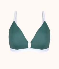 The Busty Bralette: Harbor Green/White -LuxeIntimates Store 4 product flat front busty bralette harbor green ac8beea9 9c56 4fb5 832e bc8884070399