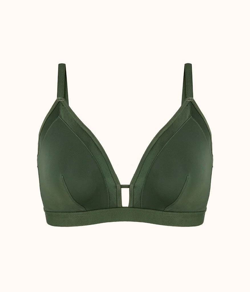 The Luxe Trim Busty Bralette: Rich Olive - Image 4