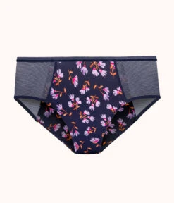 The Mesh High Waist Bikini - Print: Navy Daisy 10 The Mesh High Waist Bikini - Print: Navy Daisy -LuxeIntimates Store 4 product flat front mesh high waist bikini navy daisy