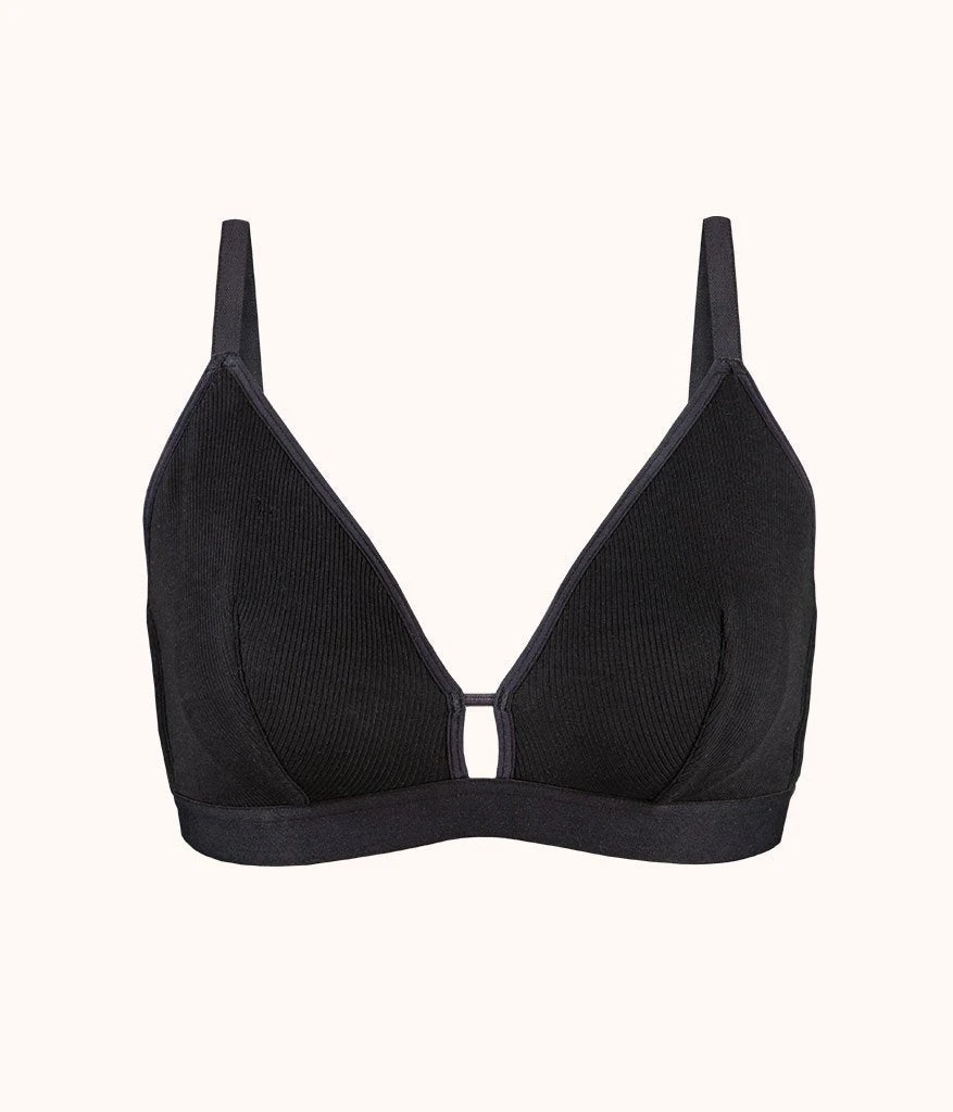 The Ribbed Busty Bralette: Jet Black 6 The Ribbed Busty Bralette: Jet Black - Image 4