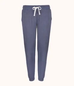 The Terry-Soft Jogger: Deep Sky -LuxeIntimates Store 4 product flat front terry soft jogger deep sky
