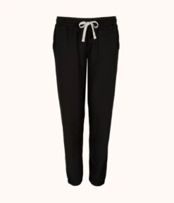 The Terry-Soft Jogger: Jet Black -LuxeIntimates Store 4 product flat front terry soft jogger jet black 41340483 79f3 4029 acd0 e4a2d0e0e391