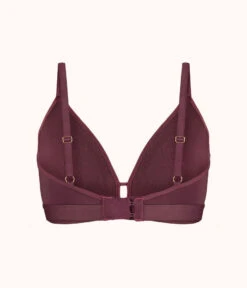 The Luxe Trim Busty Bralette: Plum -LuxeIntimates Store 5 product flat back luxe trim busty bralette plum b5eda433 46ff 4780 81bb 807ed22efa5e