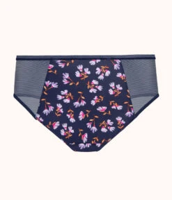 The Mesh High Waist Bikini - Print: Navy Daisy 11 The Mesh High Waist Bikini - Print: Navy Daisy -LuxeIntimates Store 5 product flat back mesh high waist bikini navy daisy