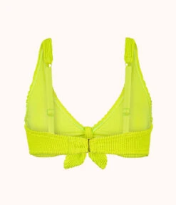 The Ruched Plunge Bralette: Electric Lime -LuxeIntimates Store 5 product flat back ruched plunge bralette electric lime