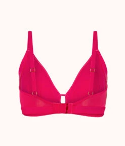 The Smooth Lace Busty Bralette: Magenta -LuxeIntimates Store 5 product flat back smooth lace busty bralette magenta