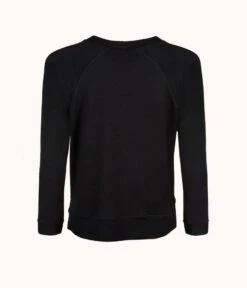 The Terry-Soft Sweatshirt: Jet Black -LuxeIntimates Store 5 product flat back terry soft sweatshirt jet black 91d2a962 398c 4359 86c2 42d00e807757