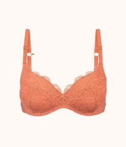 The Lace No-Wire Push-Up: Terracotta -LuxeIntimates Store 5 product flat front lace no wire push up terracotta 33638067 1104 4232 990a b40e03ae42ea