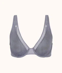 The Smooth Lace Plunge Bra: Smoke -LuxeIntimates Store 5 product flat front smooth lace plunge bra smoke 3c86936a 7d5b 4213 b936 82f49049324a