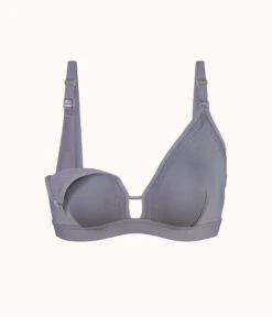 The Busty Nursing Bralette: Smoke -LuxeIntimates Store 5 product flat front1 busty maternity bralette smoke 919ad609 3038 4ef1 9936 57795e232163