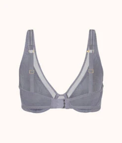 The Smooth Lace Plunge Bra: Smoke -LuxeIntimates Store 7 product flat back smooth lace plunge bra smoke 436d7b12 a8a0 4197 a6aa 7d4dd580f0a1