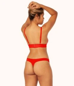 The Palm Lace Thong: Tomato Red 9 The Palm Lace Thong: Tomato Red -LuxeIntimates Store on model back palm lace thong tomato cc8c6773 1c6f 4084 8274 a43e89258e77