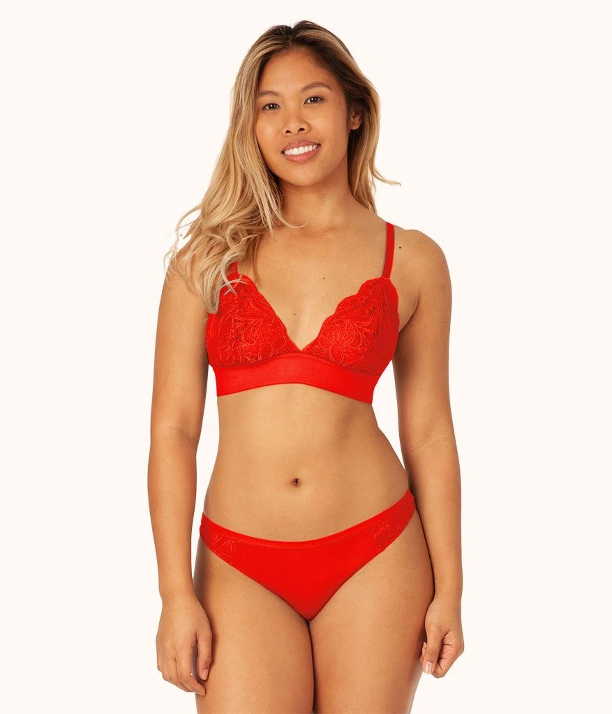 The Palm Lace Thong: Tomato Red 3 The Palm Lace Thong: Tomato Red