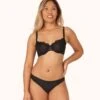 The Unlined Lace Bra: Jet Black -LuxeIntimates Store on model front palm lace unlined bra jet black 91fbbbac 9848 4eee 8e3e ce160c4d2b02