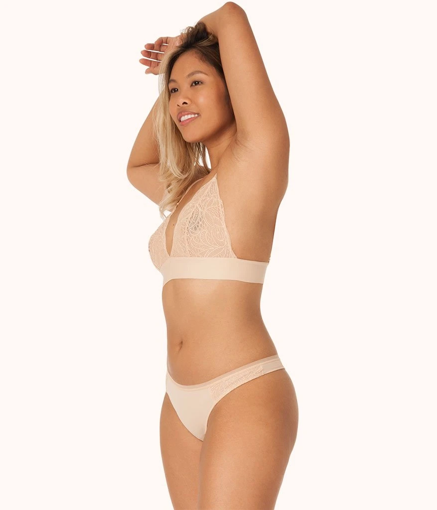 The Palm Lace Thong: Toasted Almond 3 The Palm Lace Thong: Toasted Almond