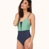 The V One Piece: Mint/Navy
