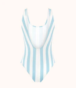 The Tank One Piece - Print: Cabana Stripe -LuxeIntimates Store product flat back tank one piece cabana stripe