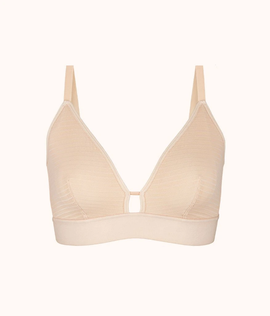 The Busty Stripe Mesh Bralette: Toasted Almond 6 The Busty Stripe Mesh Bralette: Toasted Almond - Image 4