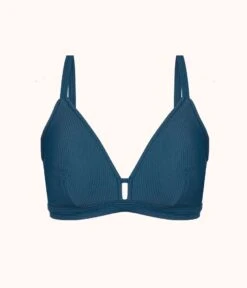 The Ribbed Busty Swim Bralette: Teal Bay -LuxeIntimates Store product flat front busty swim bralette ribbed 9e1bffad 59e2 46d2 a0f3 d201d8f024af