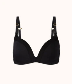 The No-Wire Nursing Bra: Jet Black -LuxeIntimates Store product flat front no wire maternity jet black dfa54f1a c5d7 4064 83a6 f02140a95832
