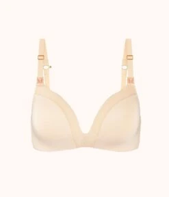The No-Wire Nursing Bra: Toasted Almond 14 The No-Wire Nursing Bra: Toasted Almond -LuxeIntimates Store product flat front no wire maternity toasted almond fdde6592 b4da 458d 822e 1ec1b9e00866