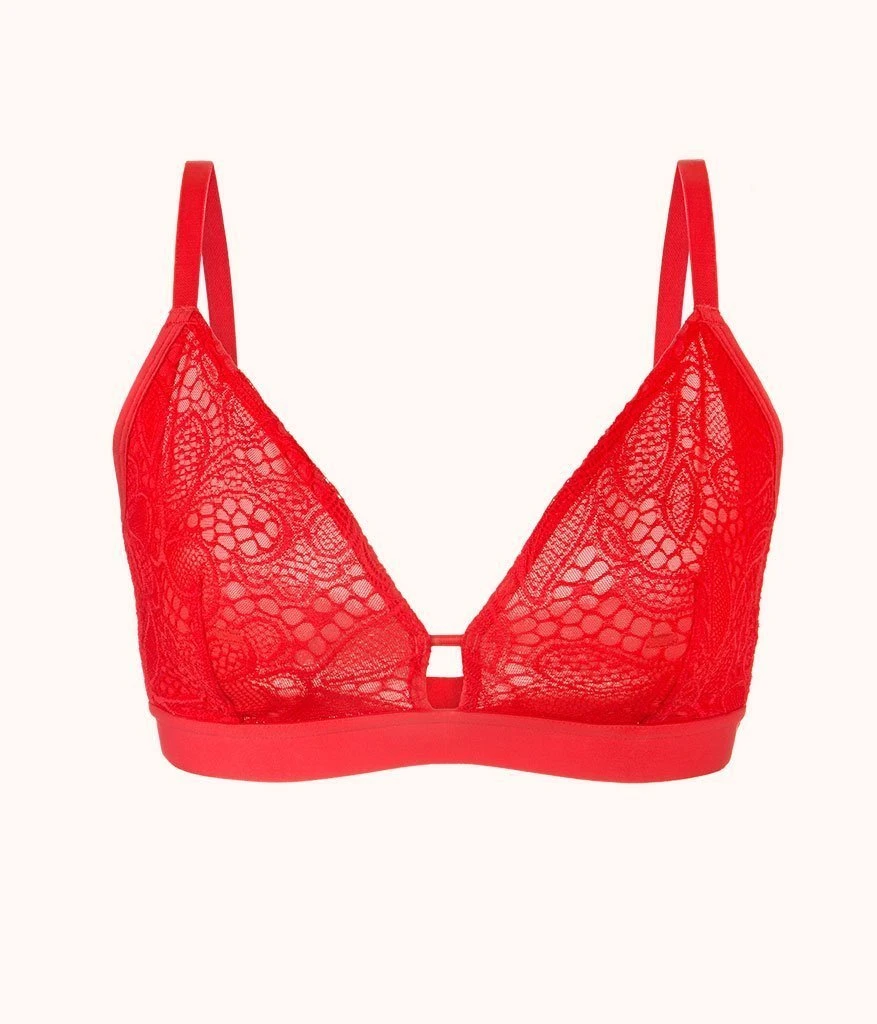 The Palm Lace Busty Bralette: Tomato Red 6 The Palm Lace Busty Bralette: Tomato Red - Image 4