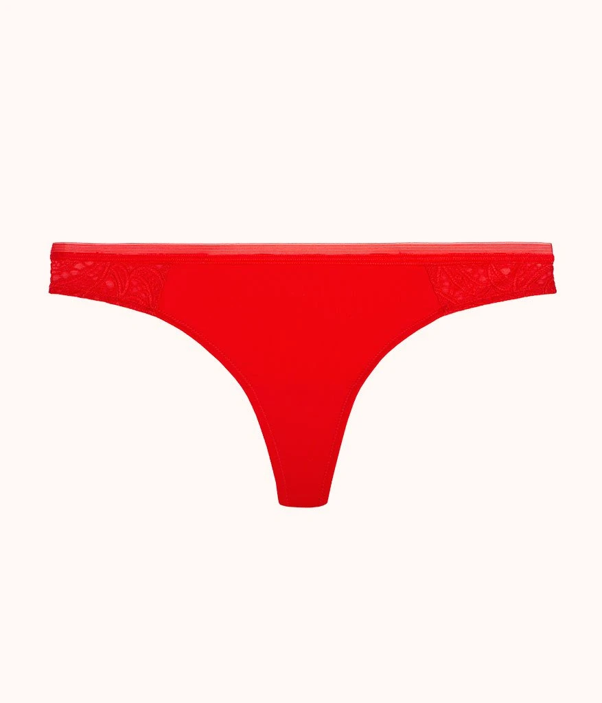 The Palm Lace Thong: Tomato Red 6 The Palm Lace Thong: Tomato Red - Image 4