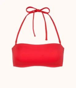The Bandeau: Tomato Red -LuxeIntimates Store product flat front1 the bandeau top red ec9ac35c ca47 4739 aebd 912156d6d295